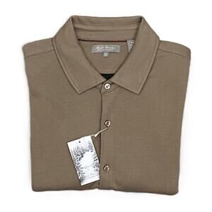 Daniel Cremieux Signature Collection Men's XXL Long Sleeve Polo Shirt Brown NEW